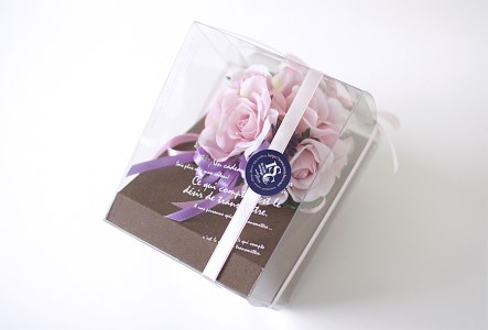 フラワーアレンジメントブーケ モーブピンク