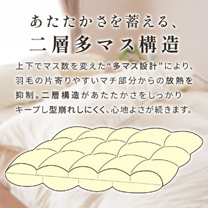 掛け布団 ハンガリーダウン93% 二層多マス 羽毛掛け布団 シングルロング
