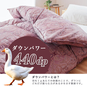 掛け布団 色(ピンク) カナダマザーグース95% 1.1kg入り 二層羽毛掛け布団 シングル ロング