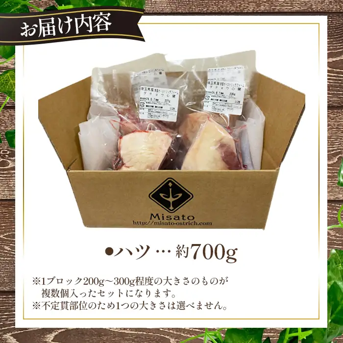 国産オーストリッチハツ700g  [No.067]