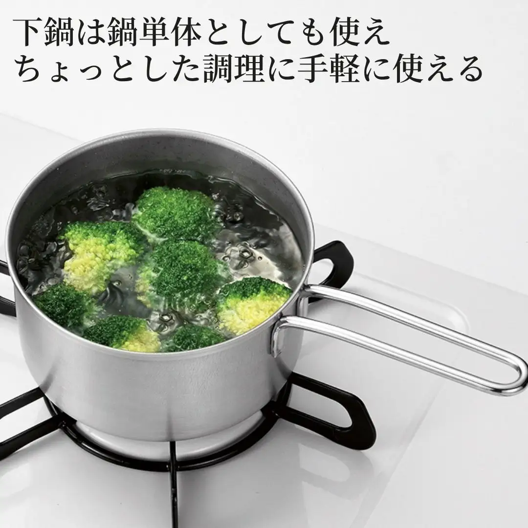 ステンレス ミニ 2段蒸し器14cm トング付 蒸し器 スチーマー ステンレス製 キッチン用品 調理器具 IH対応