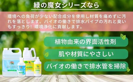 緑の魔女ランドリー＋柔軟剤セットA (緑の魔女ランドリー600ml、5L・ソフナー600ml、2L)