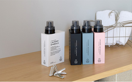 LAUNDRY SYMBOLS 2本セット ブルー×ピンク 山中漆器 山中塗 ランドリーボトル ディスペンサー おしゃれ ギフト F6P-3029