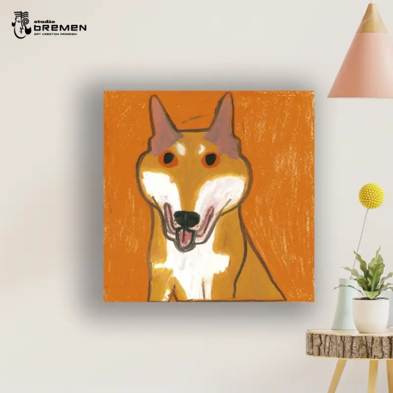 蛯子陽太(studioBREMEN)の動物作品【オイルパステル画オーダーメイド】 S8号サイズ ( 絵画 絵 アート 動物 犬 猫 )【202-0005】