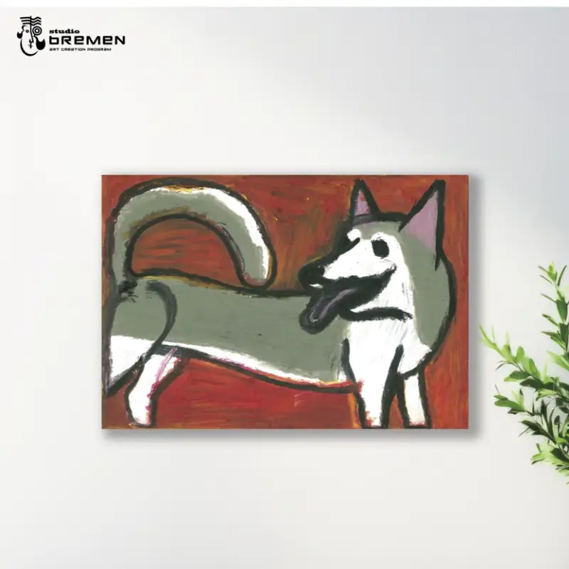 蛯子陽太(studioBREMEN)の動物作品【オイルパステル画オーダーメイド】 A4号サイズ ( 絵画 絵 アート 動物 犬 猫 )【202-0006】