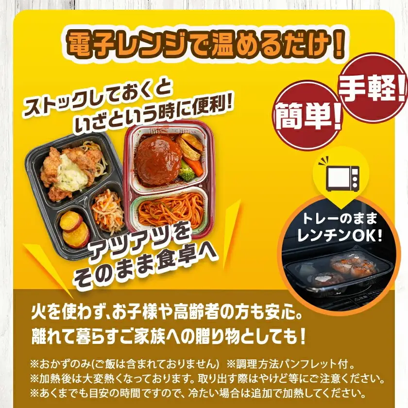 老舗仕出し屋の弁当おかず6食セット～肉～〔MJ-F711〕_(都城市) お弁当 冷凍弁当 おかず 肉 簡単調理 仕送り 手作り 手軽 簡単 瞬間凍結