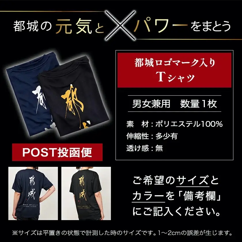 【都城ロゴマーク】Tシャツ※ポスト投函〔LD-1502〕_(都城市) Tシャツ ロゴ ネイビー ブラック 選べる 神話