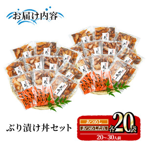 ぶり 漬け丼 セット (20袋) 魚 さかな ぶり ブリ 鰤 丼ぶり どんぶり 海鮮丼 りゅうきゅう あつめし 魚介 簡単 小分け 個装 冷凍 大分県 【opad003】【鶴見食賓館】