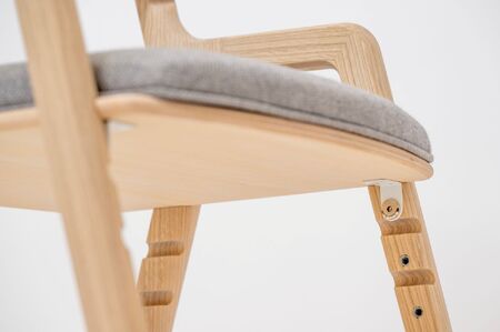 【樹工房】Hygge キッズハイチェア ＜座面：布（ライトグレー）＞