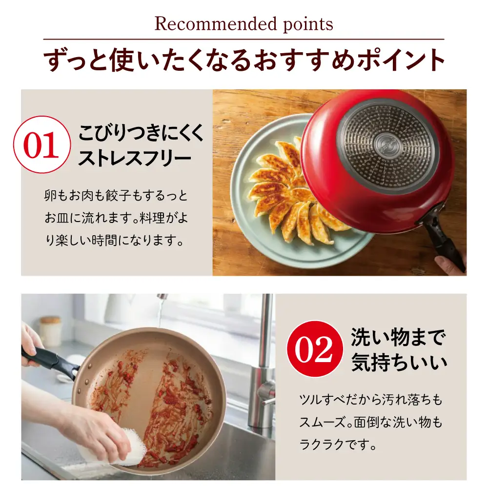 evercook IH フライパン 26cm レッド フライパン
