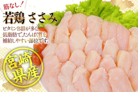 鶏肉 業務用 宮崎県産 若鶏 もも切身 300g 6p むね切身 300g 4p 筋なし ささみ 250g 4p 計4kg セット [TRINITY 宮崎県 日向市 452061336]