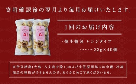 【全12回定期便】電子レンジで簡単調理 長崎焼小籠包 たっぷり計480個 (40個×12回) 【チャイデリカ】 ／ 雲仙うまか豚紅葉 惣菜 点心 中華 長崎県 長崎市