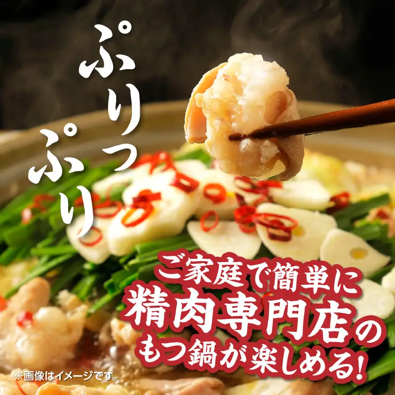 精肉店のもつ鍋セット もつ鍋 モツ鍋 もつ ホルモン 鍋 醤油スープ ちゃんぽん麺 セット 簡単 お手軽 お店の味 2～3人分 福岡県 八女市 072-289