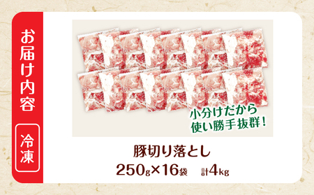 大人気 生冷凍 厳選 豚切り落とし 計4kg_CD87-26-2W