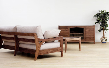 （ウォールナット）AUTHENTICITY FINE SOFA RF BK（ブラック） No.866-12