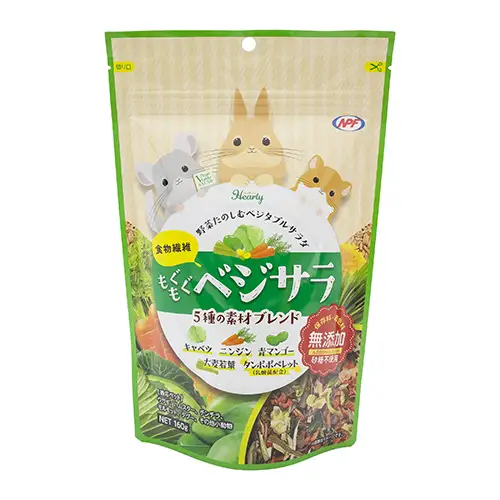 ハーティー もぐもぐベジサラ 160g × 3袋 小動物用フード ペットフード おやつ 保存料・着色料無添加 砂糖不使用 乳酸菌（フェカリス菌）配合 [BU028sa]