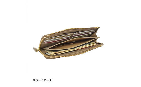 レディース本革L字ファスナー長財布4M3-1153（・オーク）
