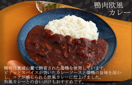 葛城高原ロッジ　鴨肉カレー詰め合わせ（和風・欧風） ／  葛城山麓 かも鍋 倭鴨 カレー 中辛 ごせブランド 奈良県 御所市