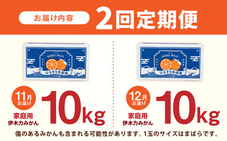 【2回定期便】※【2026年11月上旬より順次発送／先行予約】伊木力みかん(家庭用) 10kg / みかん ミカン 蜜柑 柑橘 フルーツ ふるーつ 果物 くだもの / 諫早市 / 山野果樹園 [AHCF012]
