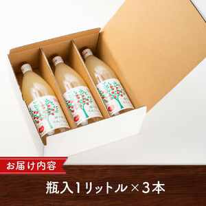 りんご ジュース 3本 × 各1000ml 大町産 箱入り 長野 信州