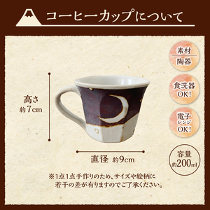 日と月柄　コーヒーカップ