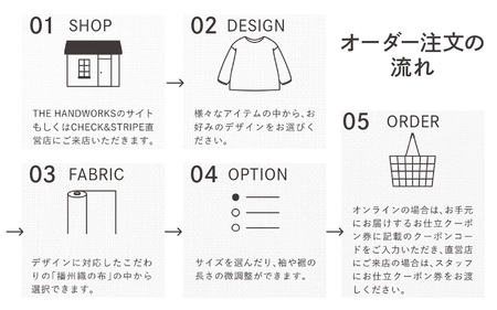 【THE HANDWORKS by CHECK&STRIPE 】お仕立て代クーポン券 25,000円分 ／ 播州織 ファッション 手作り 服 洋服 雑貨 仕立て レディース 婦人服 セミオーダー 人気