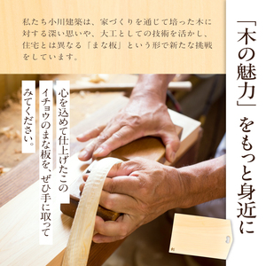 S169-002_イチョウのまな板(とって部分楕円形)Mサイズ