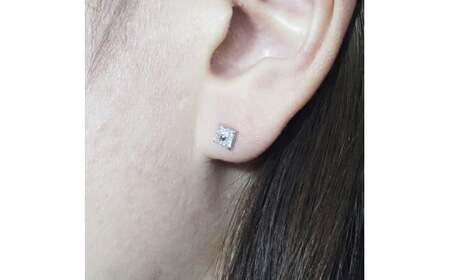プラチナ スクエアダイヤモンドピアス（四角） ピアス PT900 プラチナ ダイヤモンド ダイヤ0.15ct×2 カラット 天然ダイヤモンド プラチナ900 ジュエリー アクセサリー 山梨県 甲斐市 BQ-128