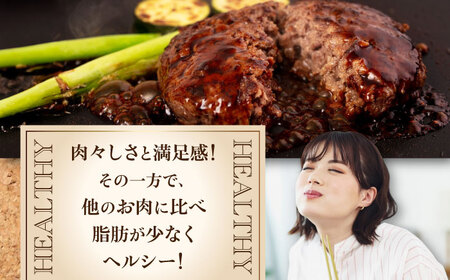 鹿肉 ハンバーグ 極 4個 ジビエ  手作り 惣菜 簡単調理 赤身 冷凍配送 北海道 [AJAO101]