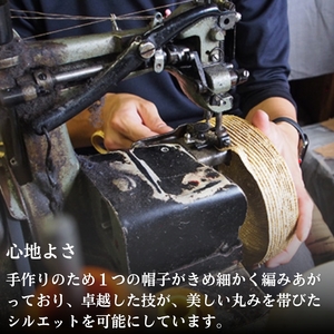 【藤巻百貨店×丸高製帽所】麦わら 中折れ帽 (ネイビー) ファッション小物 帽子