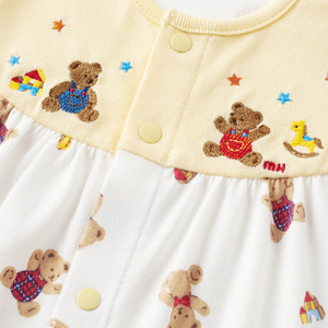 ミキハウス　ベア総柄のツーウェイオール ベビー服 ベビー ベビー用品 赤ちゃん 新生児 吸水性 ツーウェイオール