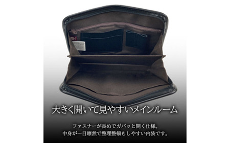 パンチング三角ポーチ小 黒 25964-01 / 平野鞄 ポーチ セカンドバッグ カード入れ ペン差し A5サイズ収納対応 出し入れしやすい ループハンドル フォーマル シンプル デザイン 高級 豊岡製鞄 日本製 かばん カバン バッグ 鞄