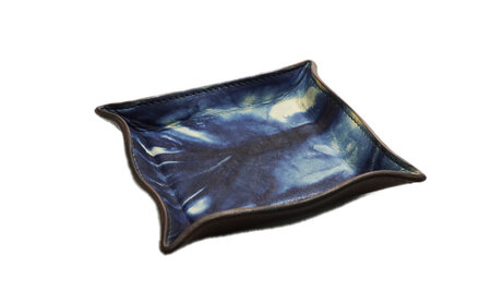 藍染めレザートレイ「レセプシオン・デミ」薄藍 レザートレイ [BACM012]