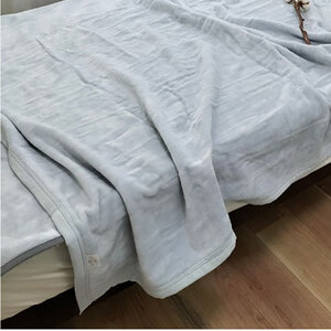 毛布 シングル 140×200cm グレー 贅沢 ふわふわ オーガニックコットン 綿毛布 ブランケット 肌掛け 肌掛け布団 肌布団 掛け布団 布団 高級 綿100% 日本製 寝具 大阪 大阪府 岸和田市