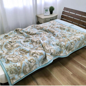 毛布 シングル サイズ 140×200 グリーン 1枚 吸湿 発熱 あったか ボリューム 合わせ毛布 ブランケット 肌掛け 肌掛け布団 肌布団 掛け布団 布団 寝具 日本製 2枚合せ毛布 大阪 大阪府 岸和田市