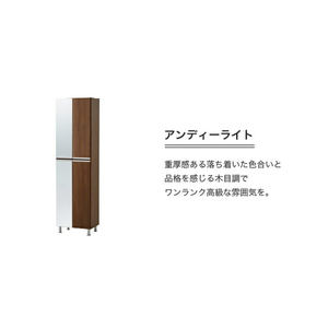 【開梱設置】シューズボックス 【リアル 50 HI 姿見】 アンディーライト_開梱設置 シューズボックス リアル 50 HI 左姿見 大川家具  アンディーライト 靴箱 可動棚 お洒落 国内製造 お取り寄せ 福岡県 久留米市 送料無料 〔Qd067-04〕