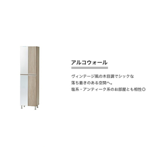 【開梱設置】シューズボックス 【リアル 50 HI 姿見】 アルコウォール_開梱設置 シューズボックス リアル 50 HI 左姿見 大川家具 アルコウォール 靴箱 可動棚 お洒落 国内製造 お取り寄せ 福岡県 久留米市 送料無料 〔Qd067-06〕