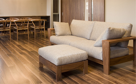 （ウォールナット）AUTHENTICITY FINE OTTOMAN LT GR（グレー） No.1119-07