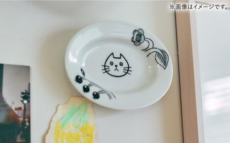 【波佐見焼】Pebble Ceramic Studioコラボ CatオーバルプレートSS 2枚【アイユー】[UA66]