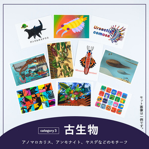 尾上瑞紀 アート作品 ポストカード(古生物・計10枚)  みー君 京都 宇治 古生物 オリジナル 芸術 イラスト テレビ メディア SNS ギフト プレゼント イラスト 絵画 アーティスト クリエイター 応援 【uj-FC001-B】【尾上瑞紀】