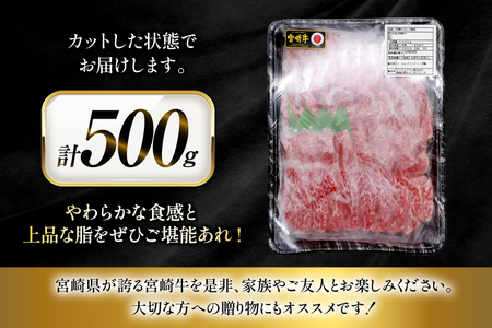 牛肉 宮崎牛 カルビ 焼肉用 500g 1p [ローカルブランディング 宮崎県 日向市 452061525]