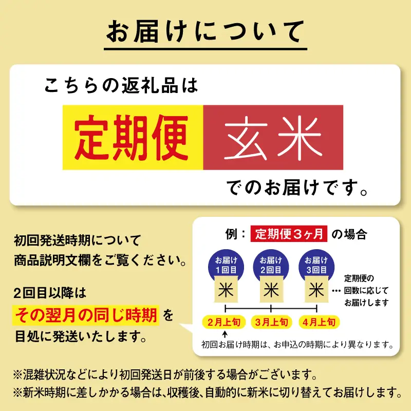 【3ヶ月定期便】玄米 令和7年産 あきたこまち 10kg 玄米