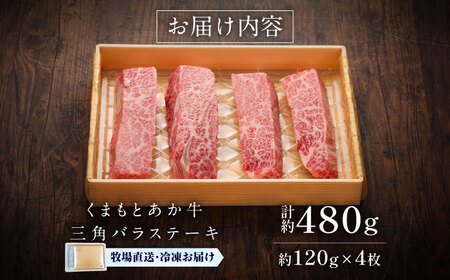 【GI認証】くまもとあか牛三角バラステーキ 約120g×4枚 三角バラ BHAS021