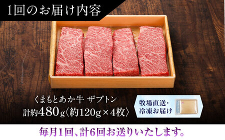 全6回定期便 GI認証 くまもとあか牛 ザブトン 約120g×4枚  BHAS070 ザブトン