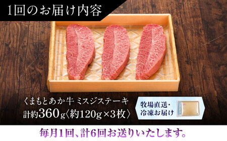 全6回定期便GI認証くまもとあか牛ミスジステーキ 約120g×3枚 BHAS082 ミスジステーキ