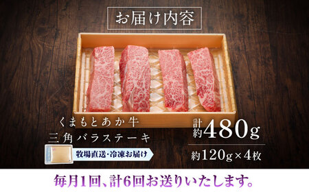 全6回定期便 GI認証 くまもとあか牛 三角バラ ステーキ 約120g×4枚 BHAS094 三角バラ