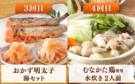 【全6回】海千 お試し定期便（明太子・明太フランス・もつ鍋・水炊き） 桂川町/株式会社海千 [ADAR042] もつ鍋 鍋セット 定期便