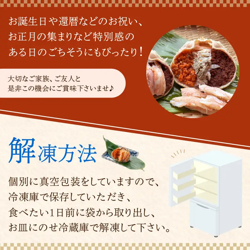 【訳あり】☆蟹の宝石箱☆オオズワイガニメス甲羅盛3個 蟹