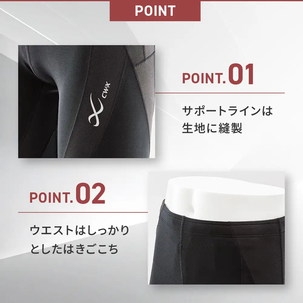 【ワコール】CW-X スポーツタイツ GENERATOR MODEL ブラック＜メンズ・Mサイズ＞｜京都 Wacoal スポーツタイツ サポート テーピング 疲労軽減