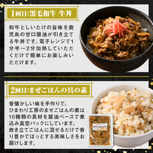【B90001】＜定期便・全3回＞肝付町セレクト定期便《簡単調理 火を使わないで美味しいを楽しむ定期便》 鹿児島県産 国産 牛肉 豚肉 牛丼 まぜごはんの素 焼豚 叉焼 時短 定期便 セレクト 冷凍 冷凍食品 【株式会社きもつき未来商社そらまち】
